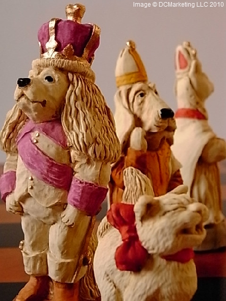 Cats And Dogs Hand Painted Theme Chess Set